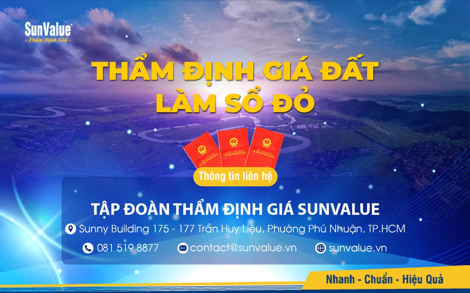 SunValue cung cấp dịch vụ thẩm định giá bất động sản phục vụ làm sổ đỏ