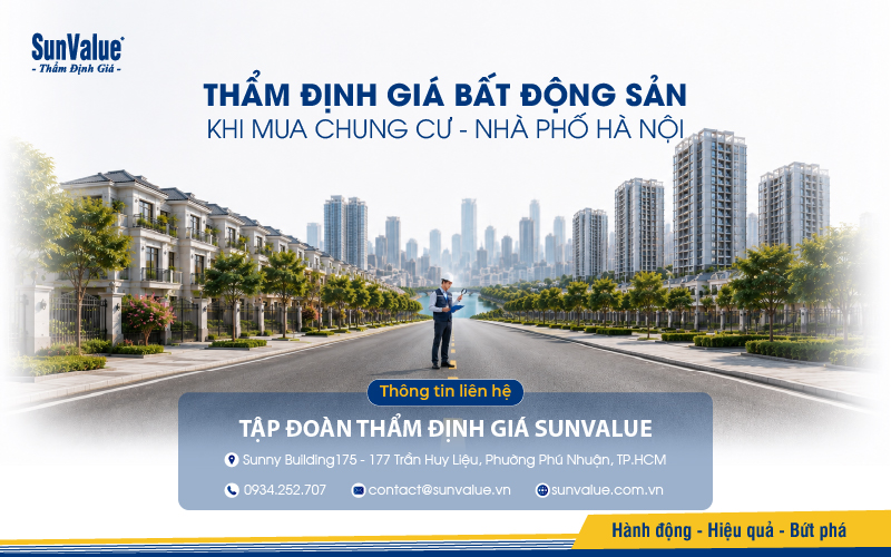 SunValue cung cấp dịch vụ thẩm định giá đối với căn hộ chung cư, nhà phố, đất ở, biệt thự, tòa nhà