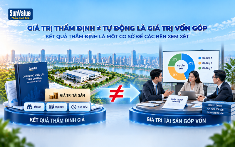 Giá trị thẩm định quyền sử dụng đất là cơ sở xem xét giá trị tài sản góp vốn