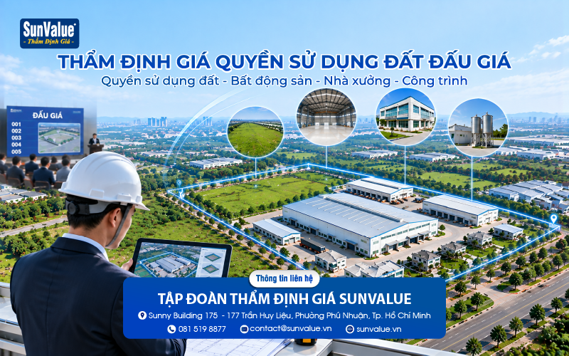 Thẩm định giá quyền sử dụng đất đấu giá tại SunValue